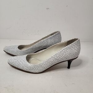Acne Womens Pointed Tie Kitten Heels Slip-On Pump Shoes White Black Size 38